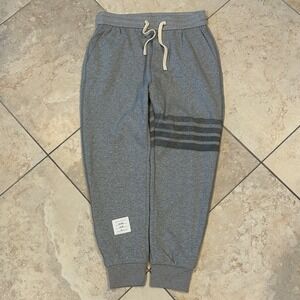 Thom Brownie Sweatpants Womens 3 2XL Grey Joggers 4 Bar Stripe Drawstring Pant